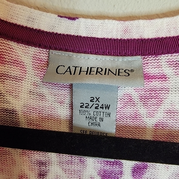 Catherine's Magenta Pink 3/4 Sleeve Cardigan Size 2X - Picture 3 of 6